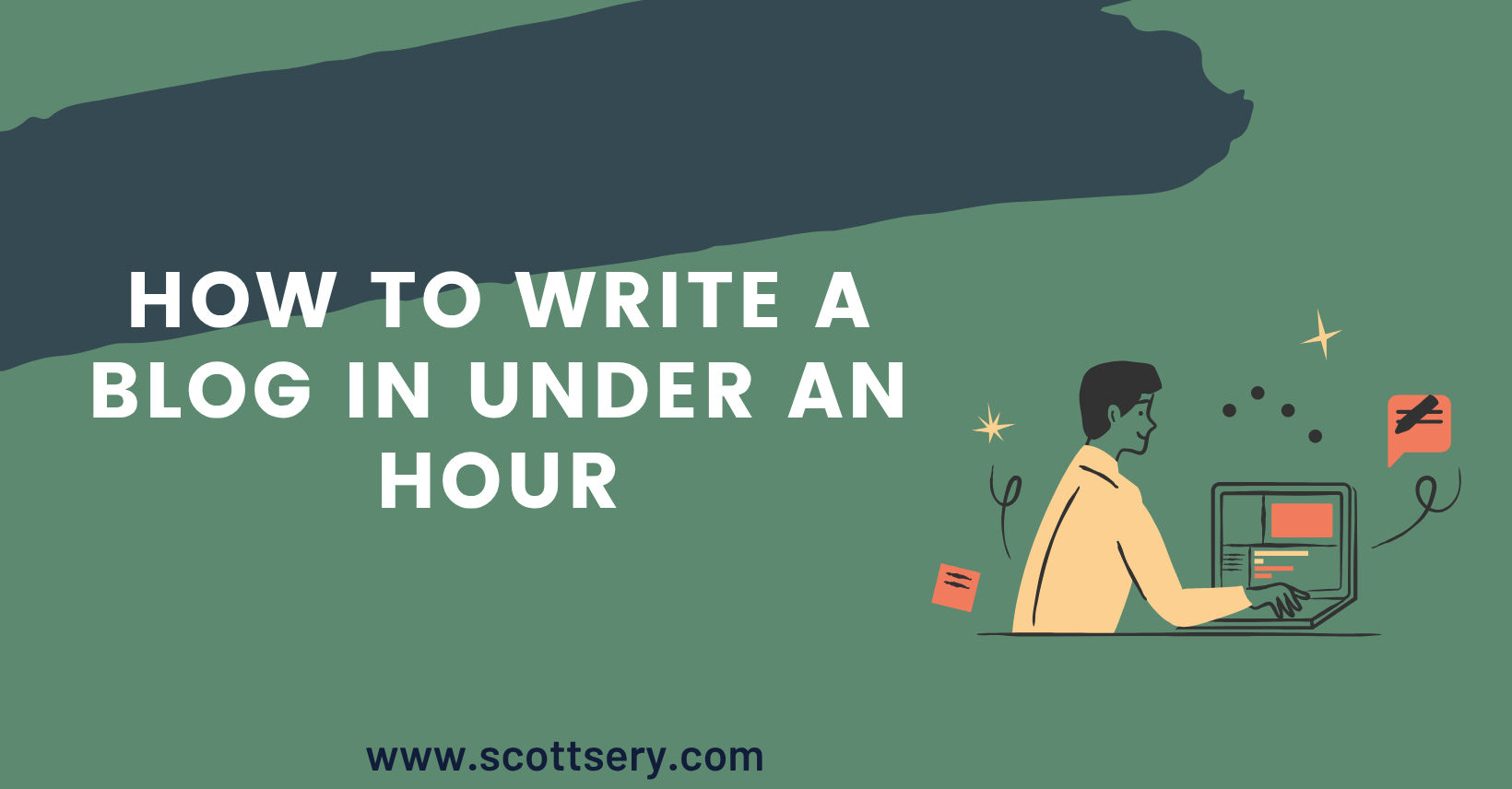 How to write a blog in under an hour as described by Scott Sery